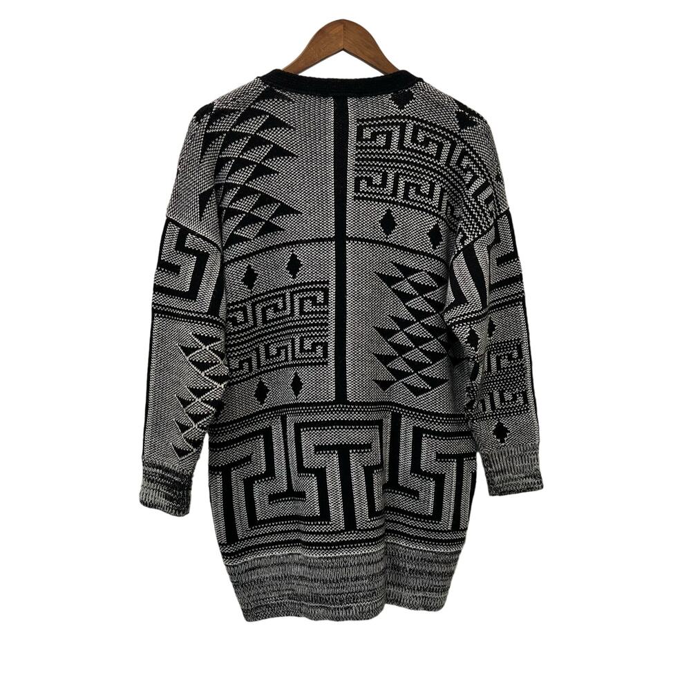 Silence + Noise Zip Front Cardigan Sweater Black White Size XS - Picture 5 of 11